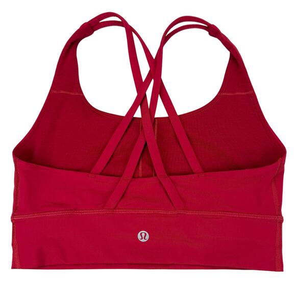LULULEMON Energy Bra Long Line Medium Support B/C Cup Size 6 Dark Red - Picture 3 of 6